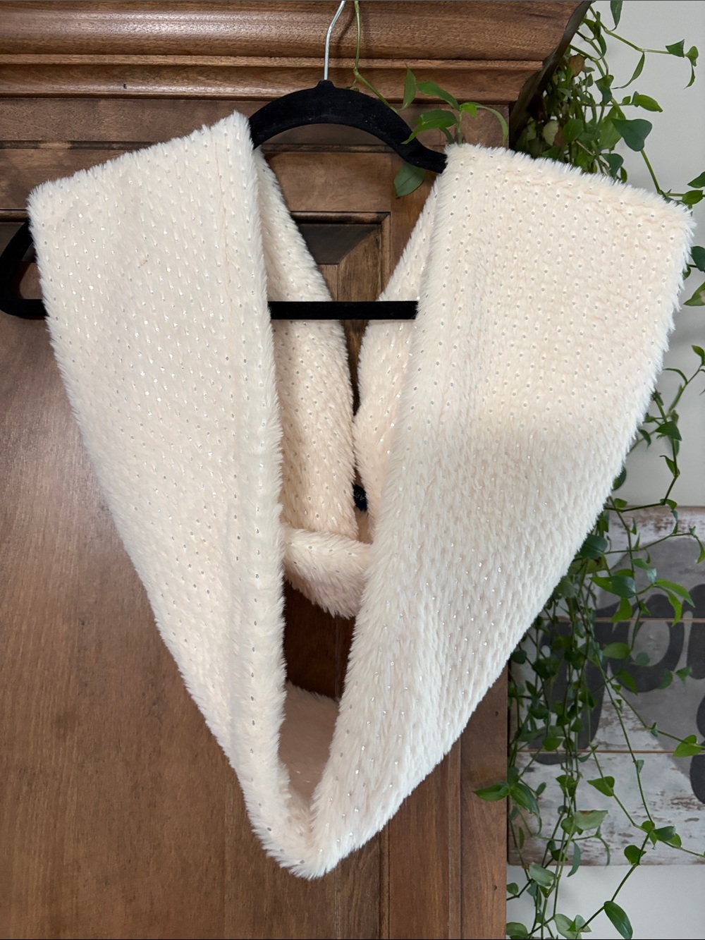 Apt. 9 Ivory Faux-Fur Infinity Scarf with Sparkle